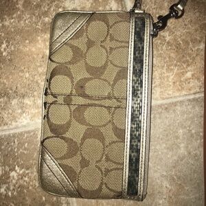 Brown Coach wristlet